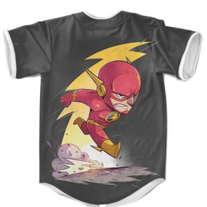 Justice League The Flash Chibi Design Gray Baseball Shirt