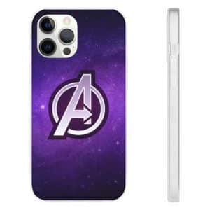 MCU Avengers Logo Purple Galaxy iPhone 12 Fitted Case