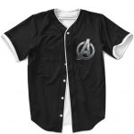 Marvel Avengers Logo Minimalist Black Baseball Jersey