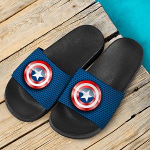 Marvel Captain America Iconic Shield Blue Slide Sandals