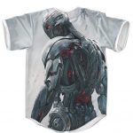 Marvel Comics Badass Villain Ultron White Baseball Jersey