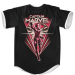 Marvel Comics Captain Marvel Minimalist Black Baseball Shirt