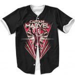 Marvel Comics Captain Marvel Minimalist Black Baseball Shirt