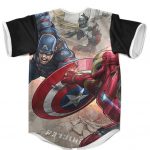 Marvel Comics Civil War Iron Man Vs Captain America MLB Shirt