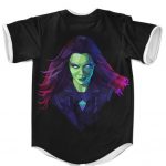 Marvel Comics Gamora Gorgeous Art Black Baseball Uniform
