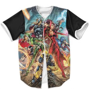 Marvel Comics Superheroes Art Stylish Baseball Shirt