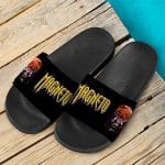 Marvel Comics X-Men Magneto Artwork Black Slide Sandals