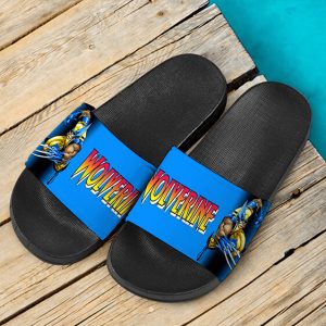 Marvel Comics X-Men Wolverine Cool Blue Slide Sandals