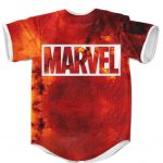 Marvel Iconic Logo Fiery Red Flame Art Dope MLB Uniform