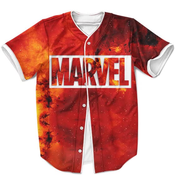 Marvel Iconic Logo Fiery Red Flame Art Dope MLB Uniform