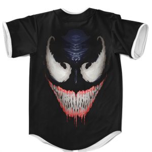 Marvel Venom Symbiote Creepy Smile Black Baseball Uniform