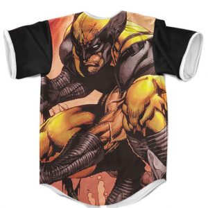 Marvel X-Men Wolverine Fighting Stance Badass Baseball Shirt