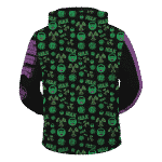 Marvel's The Incredible Hulk Patterns Green Purple Cool Zip Up Hoodie