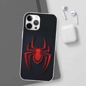 Spider-Man Red Spider Logo Black iPhone 12 Fitted Case
