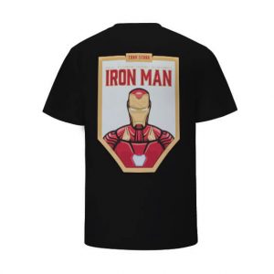 The Invincible Iron Man Tony Stark Awesome Pattern Black T-shirt