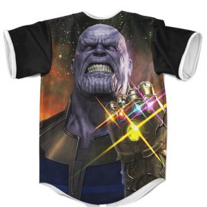 The Mad Titan Thanos Wearing Infinity Gauntlet Baseball Shirt
