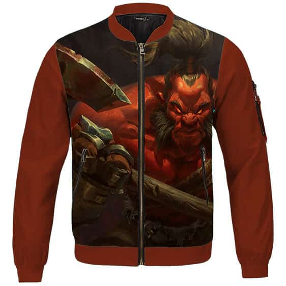 Mogul Khan The Mighty Axe Dota 2 Maroon Letterman Jacket