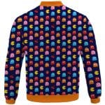 Classic Retro Game Pacman & Ghosts Pattern Bomber Jacket