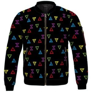 Amazing The Witcher Elemental Signs Pattern Letterman Jacket