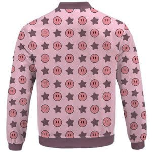 Adorable Kirby & Star Pattern Raspberry Pink Varsity Jacket