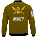 League Of Legends Bruiser Role Icon Beige Lettermen Jacket