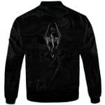 Skyrim Dragonborn Stone Mural Elder Scrolls Logo Bomber Jacket