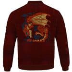 Monster Hunter Rathalos Red Scale Pattern Bomber Jacket
