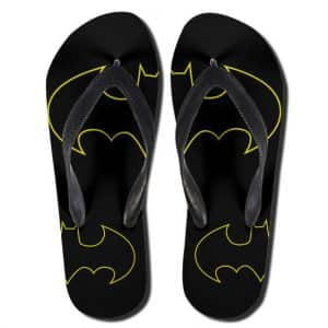 Classic Batman Logo Black & Yellow Flip Flop Slippers