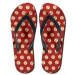 DC Comics Flash Iconic Logo Pattern Red Flip Flop Sandals