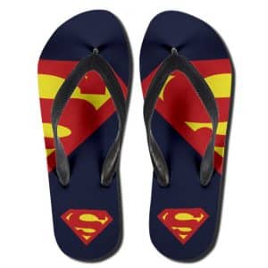 DC Comics Superman Iconic Logo Navy Blue Flip Flop Sandals
