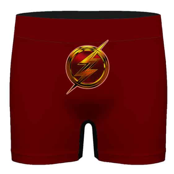 DC Comics The Flash Golden Logo Awesome Red Men's Boxers