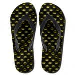 DC Comics Vintage Batman Logo Pattern Black Thong Sandals