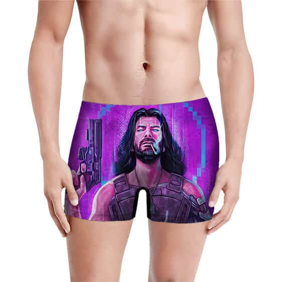 Keanu Reeves Purple Art Cyberpunk 2077 Men's Boxer Shorts