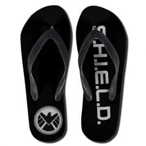 Marvel Agents of S.H.I.E.L.D. Symbol Black Thong Sandals