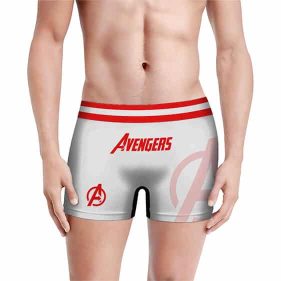 Marvel Avengers Logo Minimalist Art White Men's Boxer Briefs