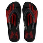 Marvel Comics Spiderman Logo Black Red Flip Flop Slippers