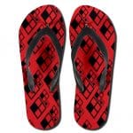 Suicide Squad Harley Quinn Logo Art Red Flip Flop Slippers