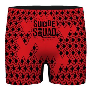 Suicide Squad Harley Quinn Logo Pattern Red Men's Boxers