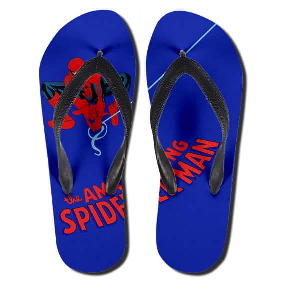 The Amazing Spider-Man Web Swinging Art Flip Flop Slippers