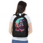 Cartoon Style Captain America Throwing Shield Backpack Bag