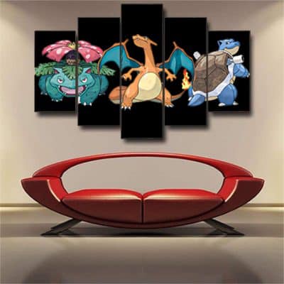 Classic Venusaur Charizard Blastoise Pokemon Wall Art Canvas