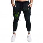 Loki Horned Helmet Logo Dark Green Tracksuit Bottom