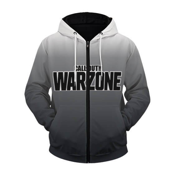 Call Of Duty Warzone Logo Army Ranger Gray Zip Up Hoodie