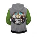 Grand Theft Auto 5 Franklin Michael Trevor Zip Up Hoodie
