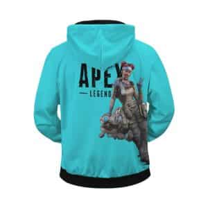 Apex Legends Lifeline Iconic Pose Sea Blue Zip Up Hoodie