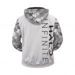 Amazing Halo Infinite Master Chief Gray Camo Zip Up Hoodie