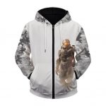 Amazing Halo Infinite Master Chief Gray Camo Zip Up Hoodie
