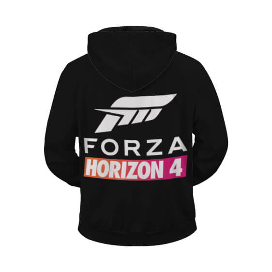 Forza Horizon 4 Logo Awesome Racing Black Zip Up Hoodie