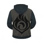 Genshin Impact Epic Diluc Ragnvindr Logo Zip Up Hoodie