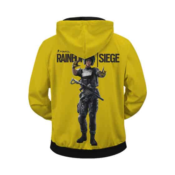 Rainbow Six Siege Logo Operator Mira Yellow Zip Up Hoodie